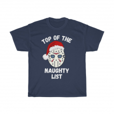 Jason Friday the 13th Top Of The Naughty List Funny Christmas Fan Gift T Shirt