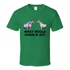 WWCD What Would Charlie Do Unicorn Green T Shirt