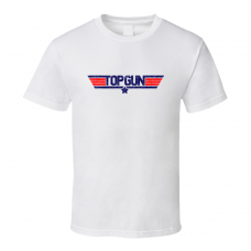 Top Gun Movie Distressed Look White T Shirt