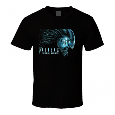 Aliens Colonial Marines Black Video Game T Shirt