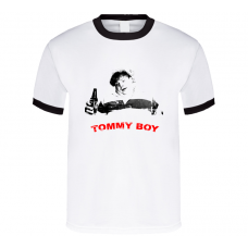 Chris Farley Tommy Boy SNL Cast Black Ringer Distressed T Shirt