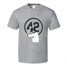 Jackie Robinson 42 Sport Gray Baseball T Shirt