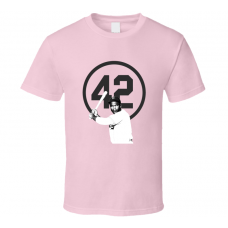 Jackie Robinson 42 Pink Baseball T Shirt
