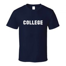 College Classic Distressed Look Navy T Shirt