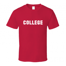 College Classic Distressed Look Red T Shirt