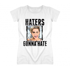 Miley Cyrus Haters Gonna Hate Distressed Posterized T Shirt