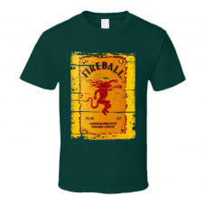 Fireball Cinamon Whiskey Grunge Look T Shirt