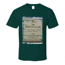 Maccallan 12 Yr Scotch Grunge Look T Shirt