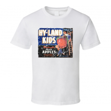 Hy-Land Kids Apple Label Blue Retro Vintage Style T Shirt