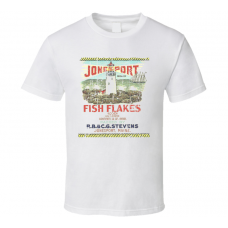Jonesport Fish Flakes Maine Label Retro Vintage Style T Shirt