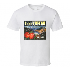 Lake Chelan Washington Boxed Apples Retro Vintage Style T Shirt