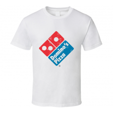 Dominos Pizza Fast Food Restaurant Distressed Look T Shirt