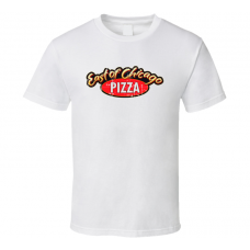 East of Chicago Pizza Fast Food Restaurant Distressed Look T Shirt