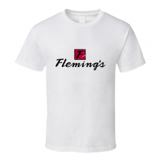 Flemings Prime Steakhouse and Wine Bar Fast Food Restaurant Distressed Look T Shirt