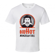 HuHot Mongolian Grill Fast Food Restaurant Distressed Look T Shirt