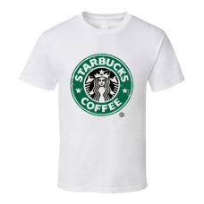 Starbucks Fast Food Restaurant Distressed Look T Shirt