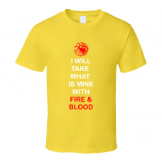 Game Of Thrones Targaryen Fire and Blood Keep Calm Style T Shirt