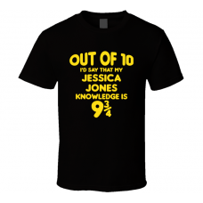Jessica Jones Out Of Ten Nine And Three Quarters Knowledge Funny Fan Gift T Shirt