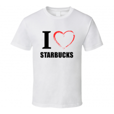 Starbucks Resturant Fan Funny I Heart Food Gift T Shirt
