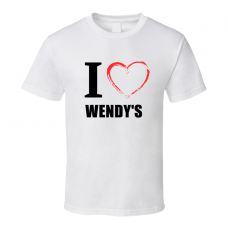 Wendy's Resturant Fan Funny I Heart Food Gift T Shirt