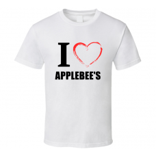 Applebee's Resturant Fan Funny I Heart Food Gift T Shirt