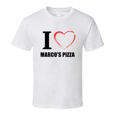 Marco's Pizza Resturant Fan Funny I Heart Food Gift T Shirt