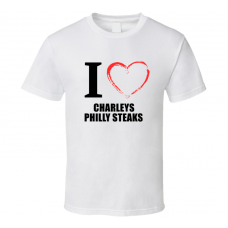 Charleys Philly Steaks Resturant Fan Funny I Heart Food Gift T Shirt