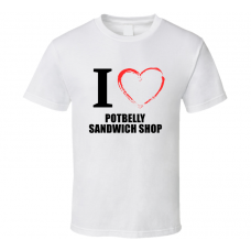 Potbelly Sandwich Shop Resturant Fan Funny I Heart Food Gift T Shirt