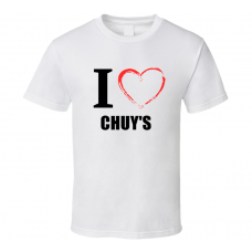 Chuy's Resturant Fan Funny I Heart Food Gift T Shirt
