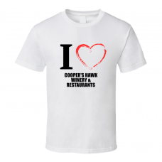 Cooper's Hawk Winery & Restaurants Resturant Fan Funny I Heart Food Gift T Shirt