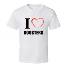 Roosters Resturant Fan Funny I Heart Food Gift T Shirt