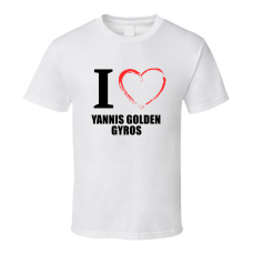 Yannis Golden Gyros Resturant Fan Funny I Heart Food Gift T Shirt