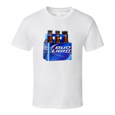 Bud Light Six Pack Aged Weathered Look T Shirt